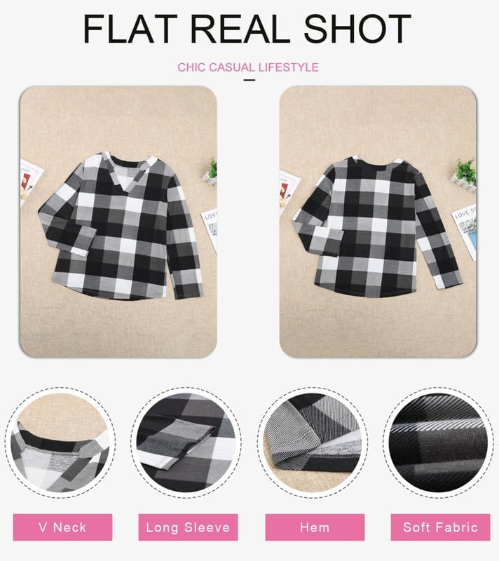 Stylish women's casual blouse, featuring a comfortable checked pattern for daily fashion.