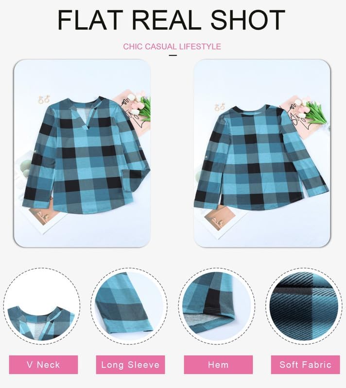 Stylish Lara women's blouse with a classic checked pattern, perfect for daily fashion.