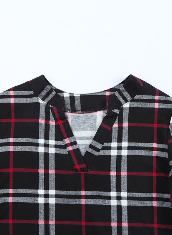 Stylish women's top with a casual checked pattern, great for versatile daily fashion.
