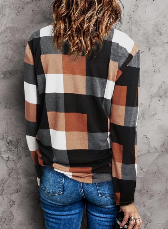 Chic women's checked top, perfect for a relaxed yet fashionable casual look.