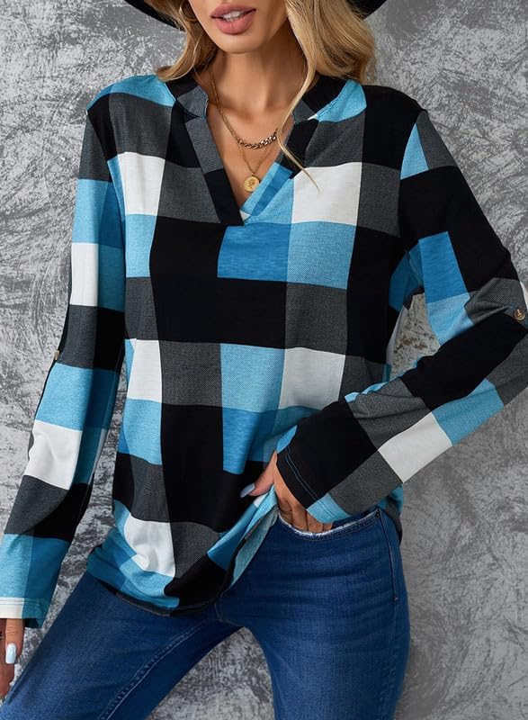 Casual checked blouse for women, ideal for a comfortable yet stylish summer look.