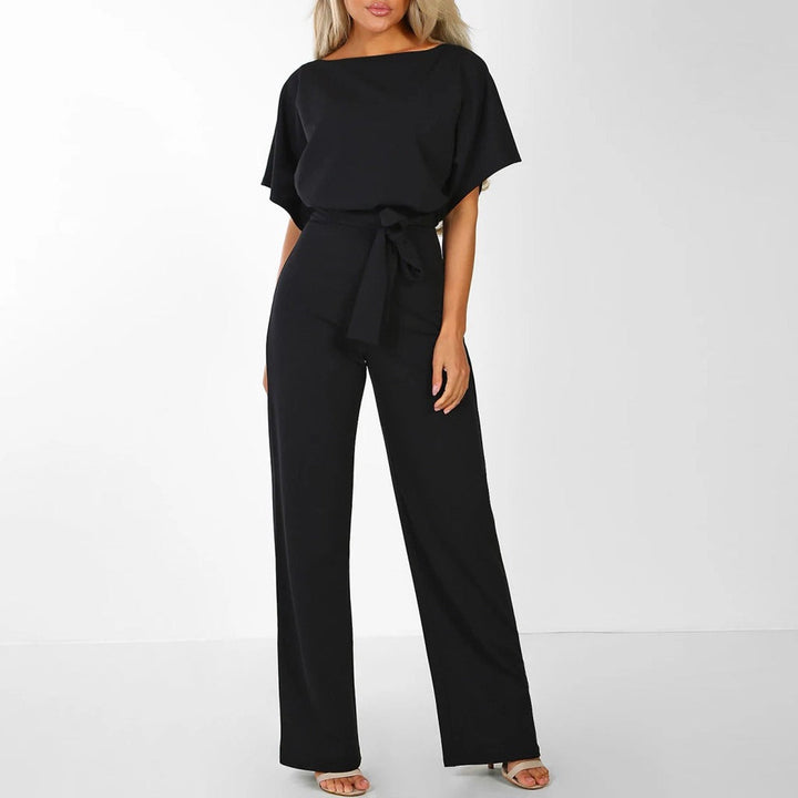 Stylish women's elegant wide-leg jumpsuit, comfortable casual wear.