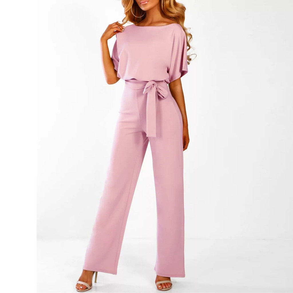 Elegant women's jumpsuit with wide legs, ideal for stylish events.