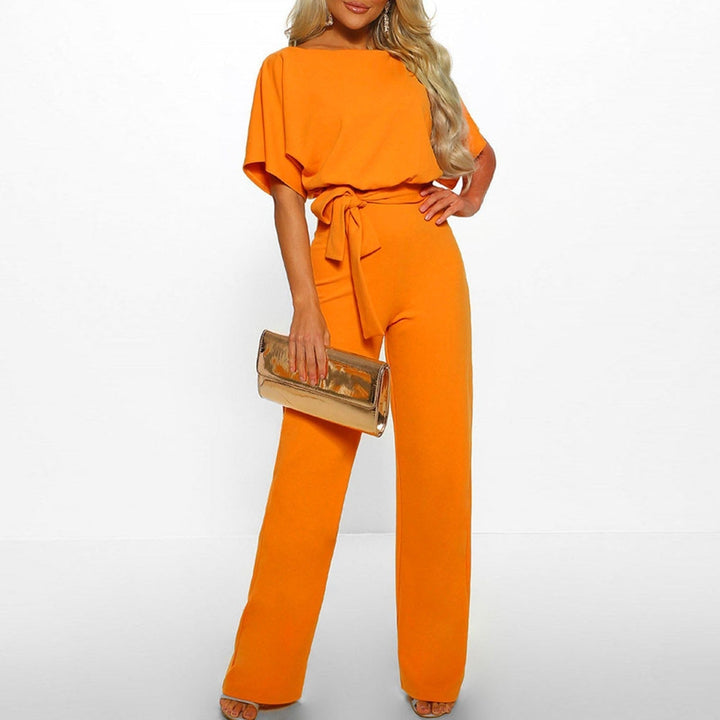 Elegant women's wide-leg jumpsuit, a stylish choice for any occasion.