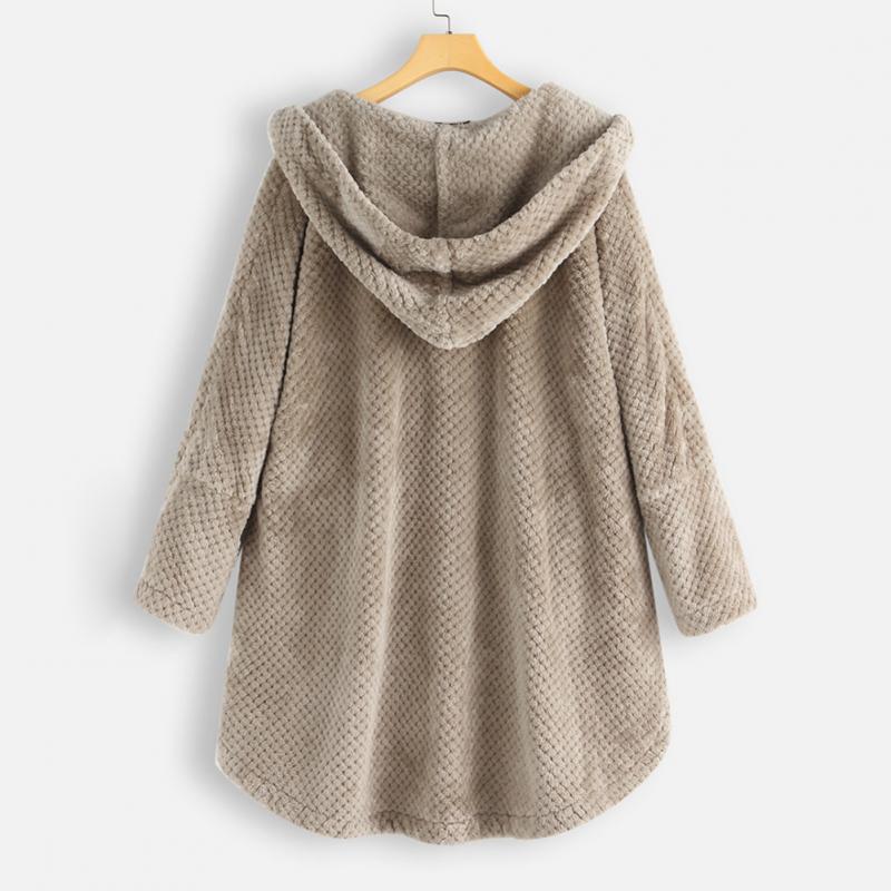 Warm women's reversible hooded fleece jacket. Soft material for ultimate coziness and everyday style.