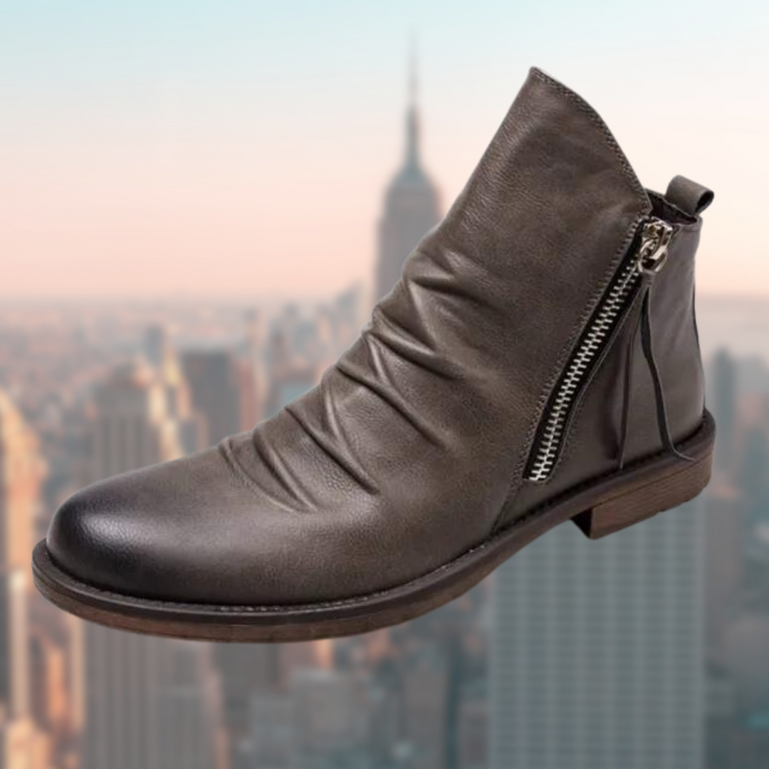 Comfortable Men's Side Zip Ankle Boots, blending dress and casual styles for daily wear.