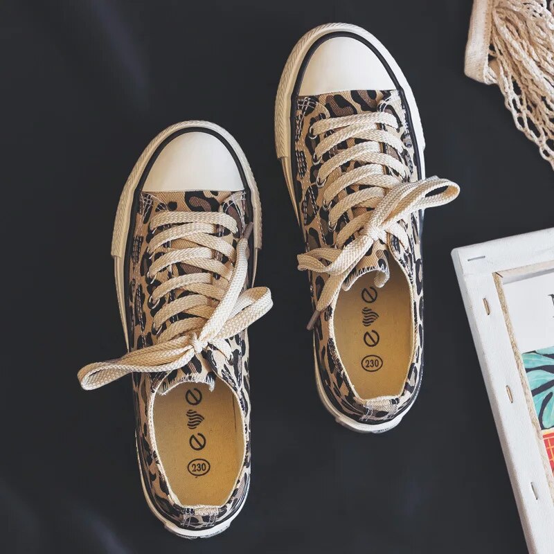 Fashion-forward women's leopard print sneakers, combining bold style with ultimate comfort.