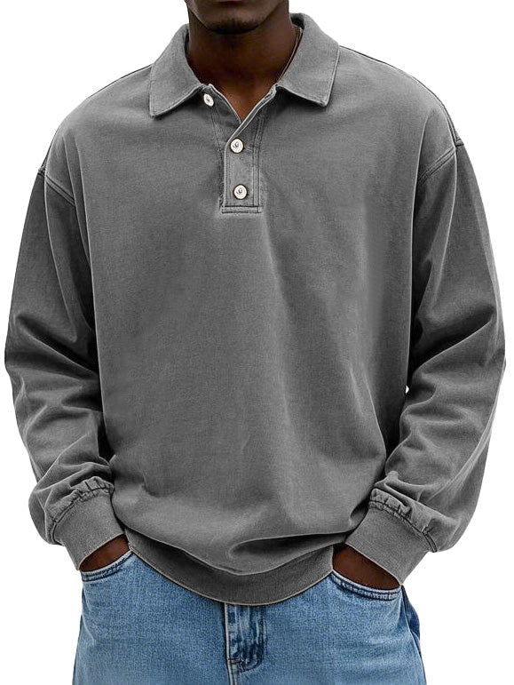 Versatile men's long sleeve polo for effortless style, ideal for casual wear, men's fashion, and comfort.