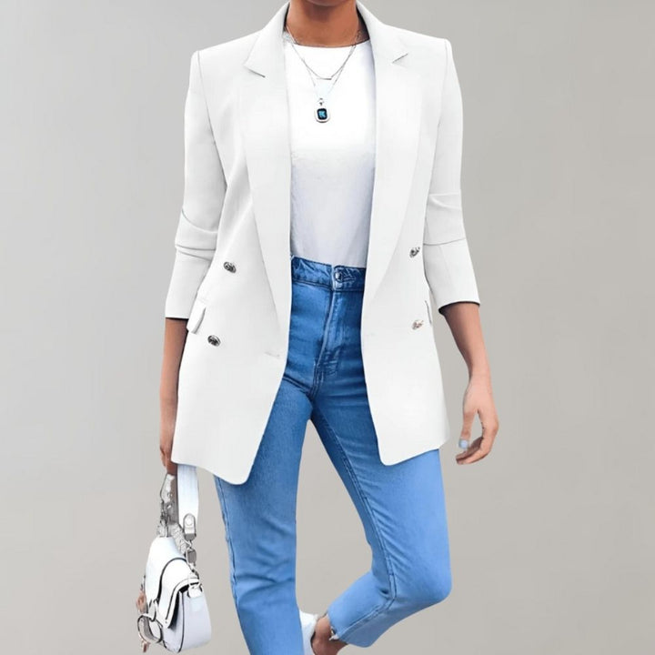 Versatile Clara long women's jacket with an oversized fit, a must-have outerwear piece for all seasons & styles.