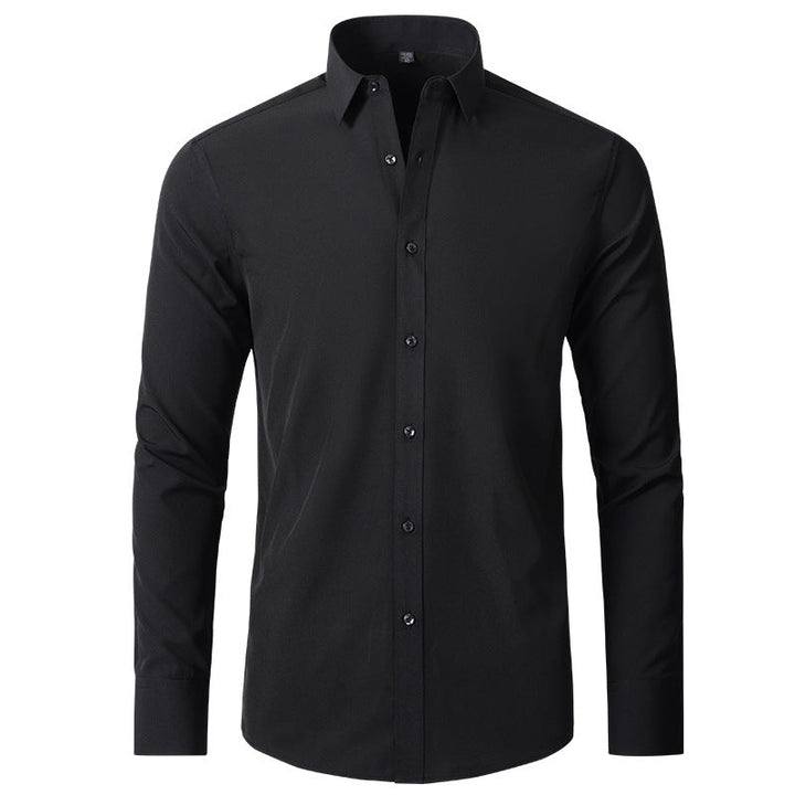 Solid color men's long sleeve button-up shirt. Classic Thomas design for timeless men's fashion.