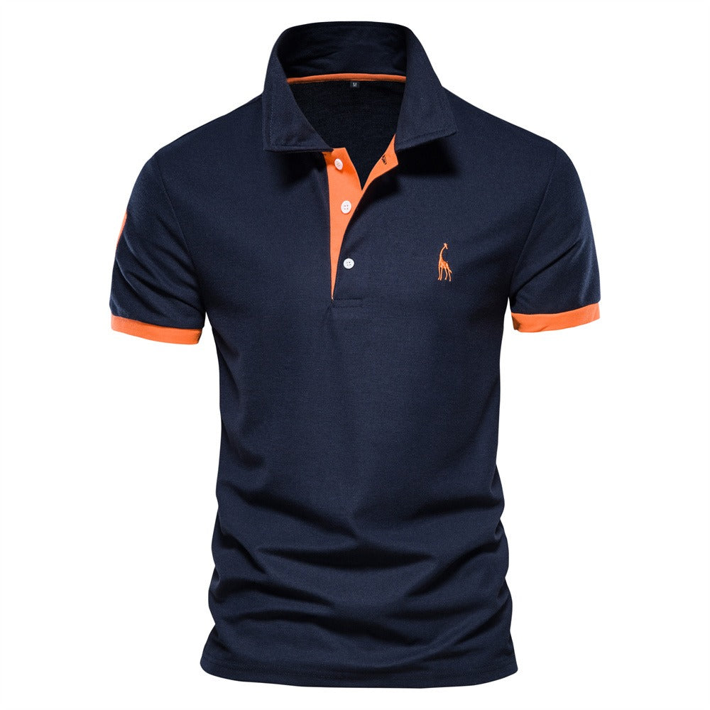 Classic men's striped polo shirt for effortless style & comfort. Short sleeve smart casual top, perfect for summer fashion.