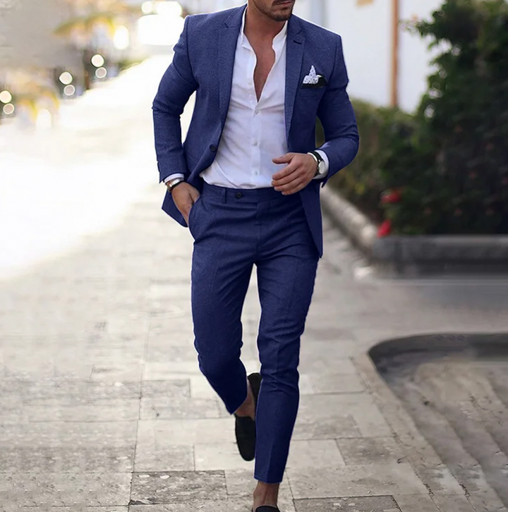 Stylish Men's Business Casual Suit (Lucas) in charcoal, perfect for professional office attire & versatile fashion.