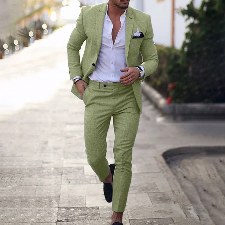 Versatile Men's Stylish Suit (Lucas), a classic business casual outfit perfect for office, meetings, & formal wear.