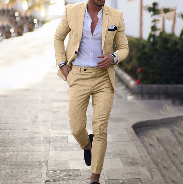 Elegant Men's Stylish Business Casual Suit (Lucas), a refined two-piece for a smart professional look & office wear.