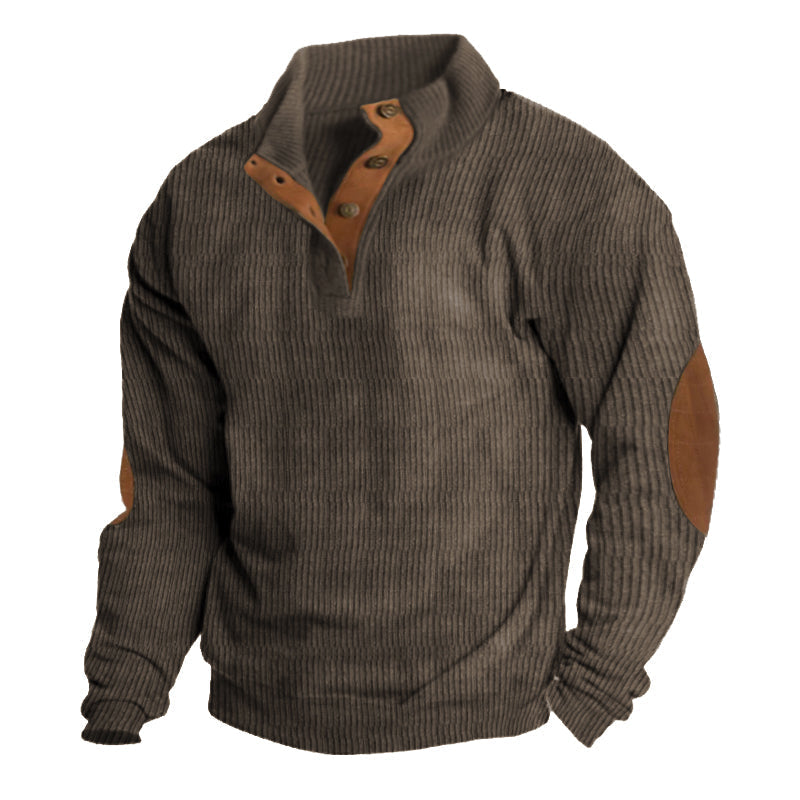 Men's Asher outdoor adventure sweater, providing warmth, style, & comfort for active hiking & camping.