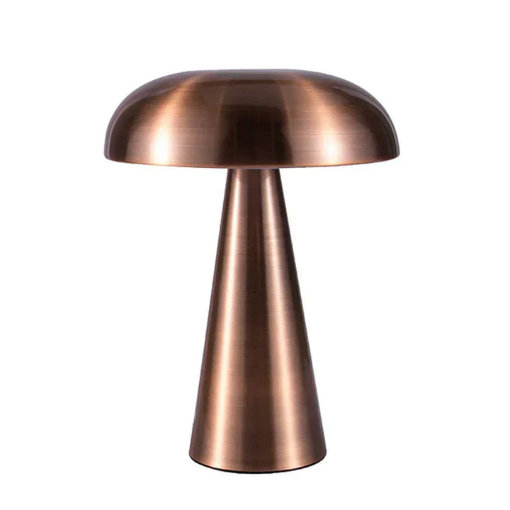 Modern ShroomLite LED table lamp, portable, wireless, rechargeable, perfect for any setting.