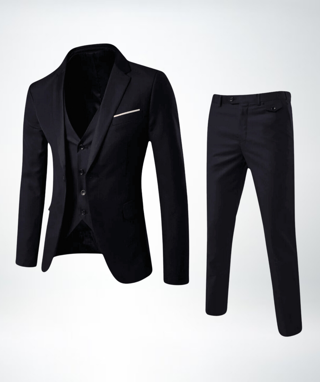 Stylish Lucas men's three-piece suit, ideal formal wear for weddings, special occasions, and refined menswear fashion.