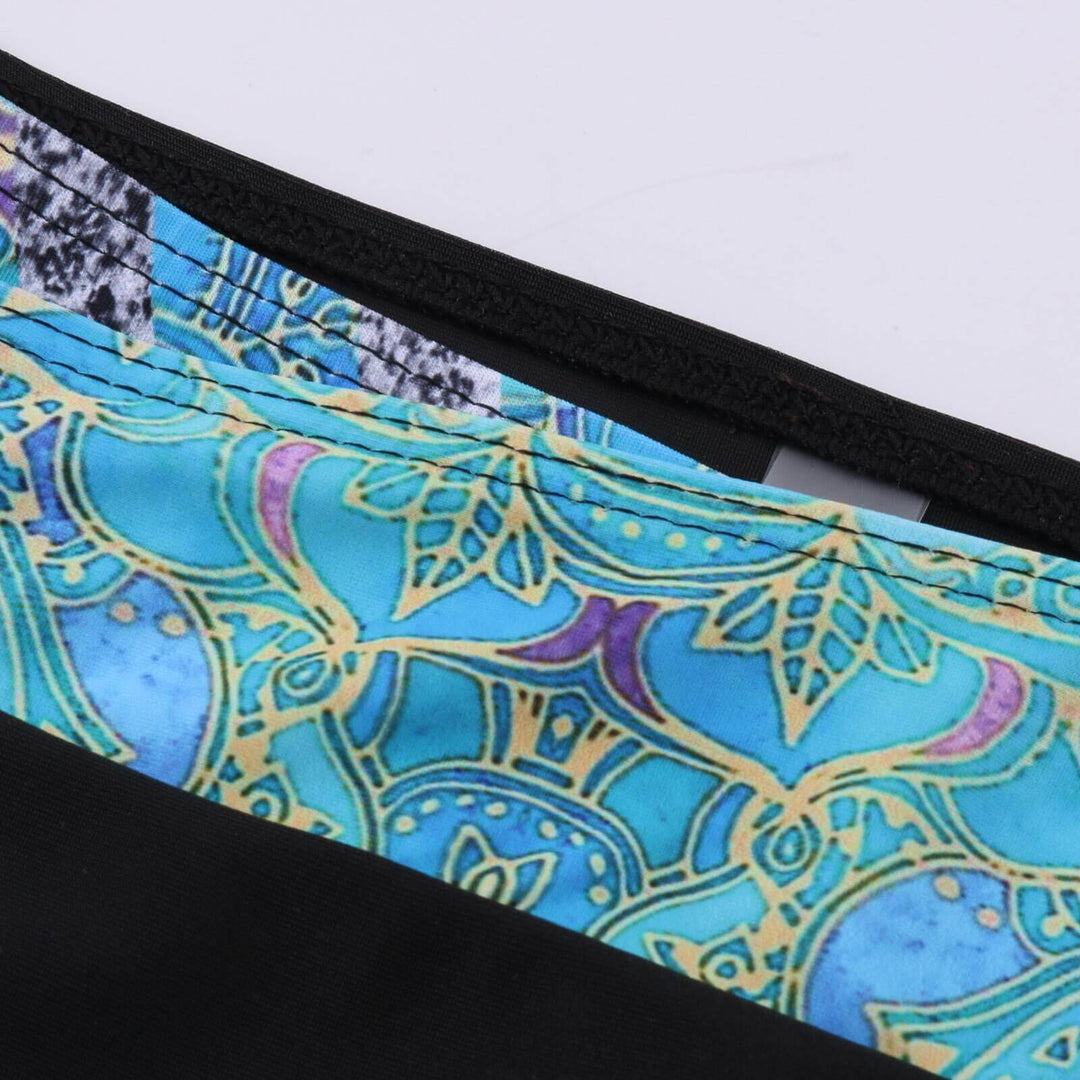 Enjoy the sun in this flattering women's marble blue two-piece bikini, perfect for summer.