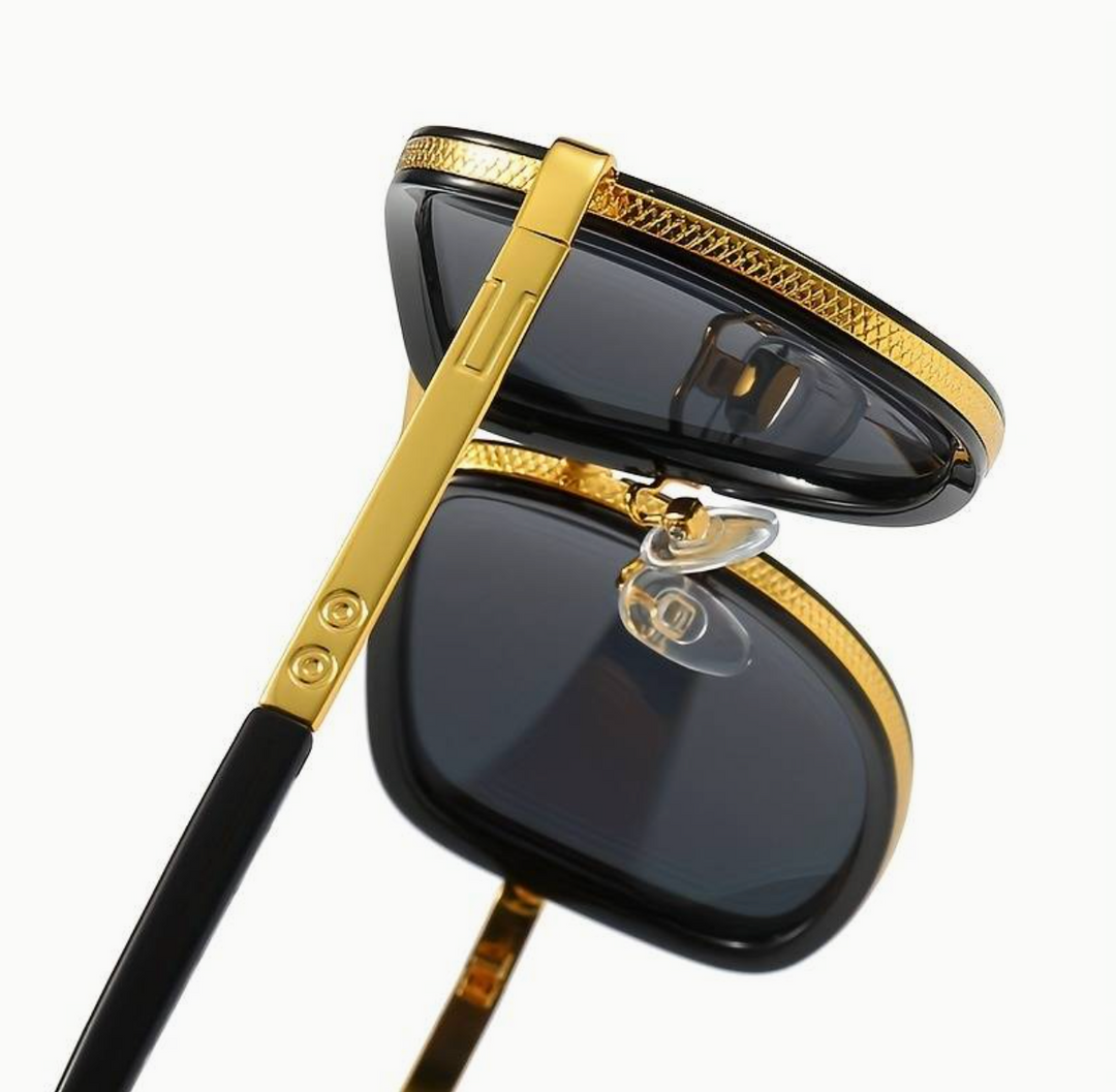 Black unisex sunglasses, lightweight and fashionable eyewear offering UV400 eye protection.