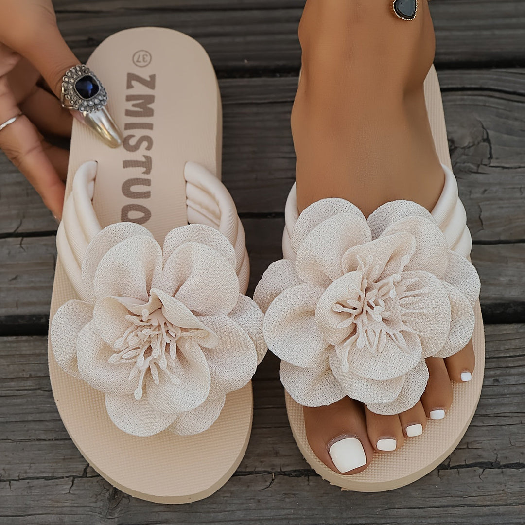 Lightweight floral slip-on sandals for women, perfect for beach fashion & vacations.