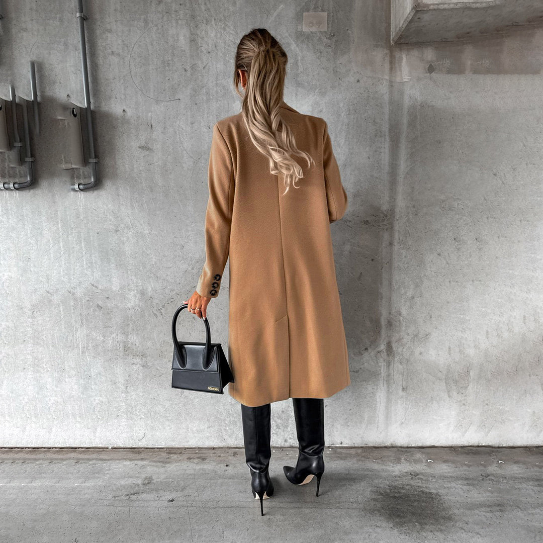 Elara Women's Winter Coat. A fashionable, warm, and long outerwear jacket, perfect for any winter wardrobe.