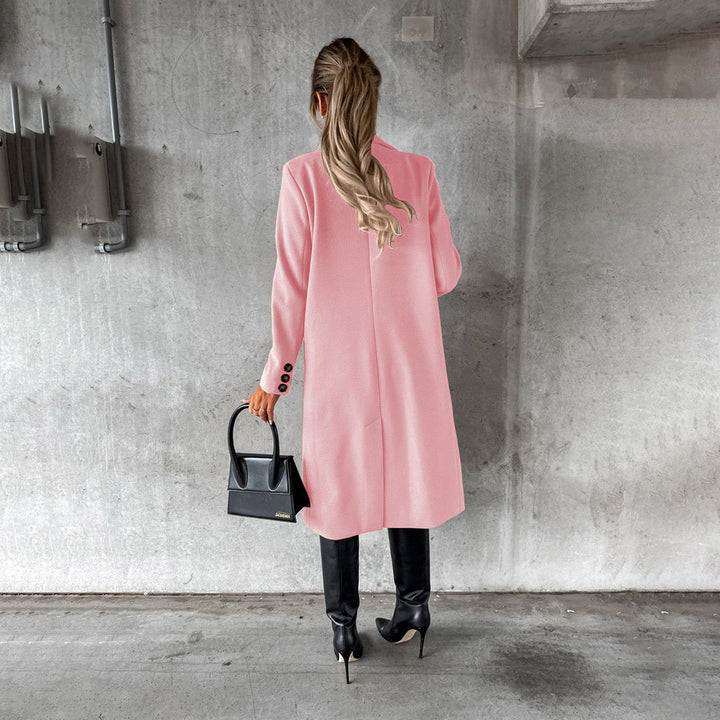 Classic Elara Women's Winter Coat. A timeless, warm, long outerwear piece for elegant cold weather fashion.