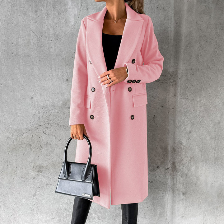 Stylish Elara Women's Winter Coat. Warm, elegant long outerwear jacket for cold weather & winter fashion.