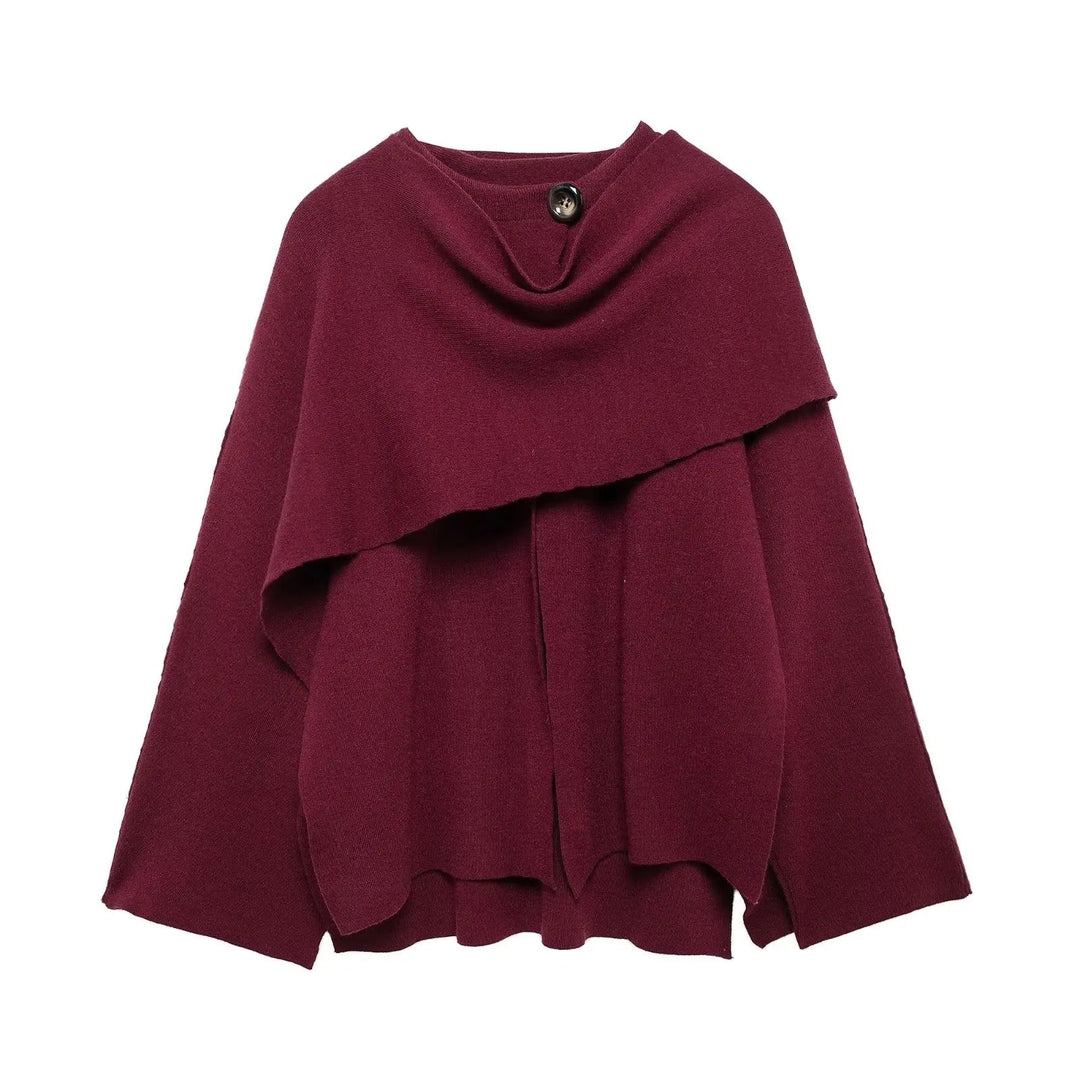 Women's stylish winter poncho, cozy and comfortable, perfect for chic cold-weather fashion.