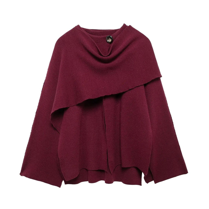 Women's stylish winter poncho, cozy and comfortable, perfect for chic cold-weather fashion.