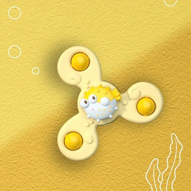 Unisex 3-pack baby spinners with suction cups, a safe BPA-free sensory & developmental toy for infants.