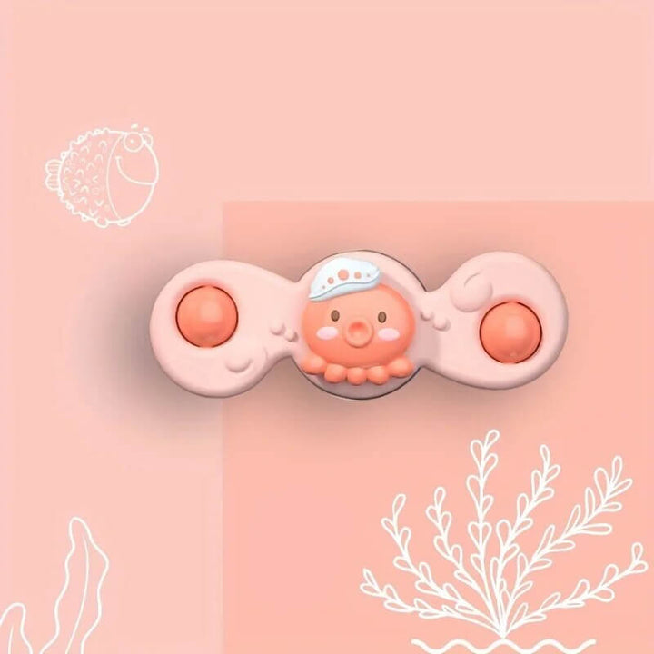 Bright unisex baby toy: 3-pack of infant sensory spinners with strong suction, great for high chair and bath.