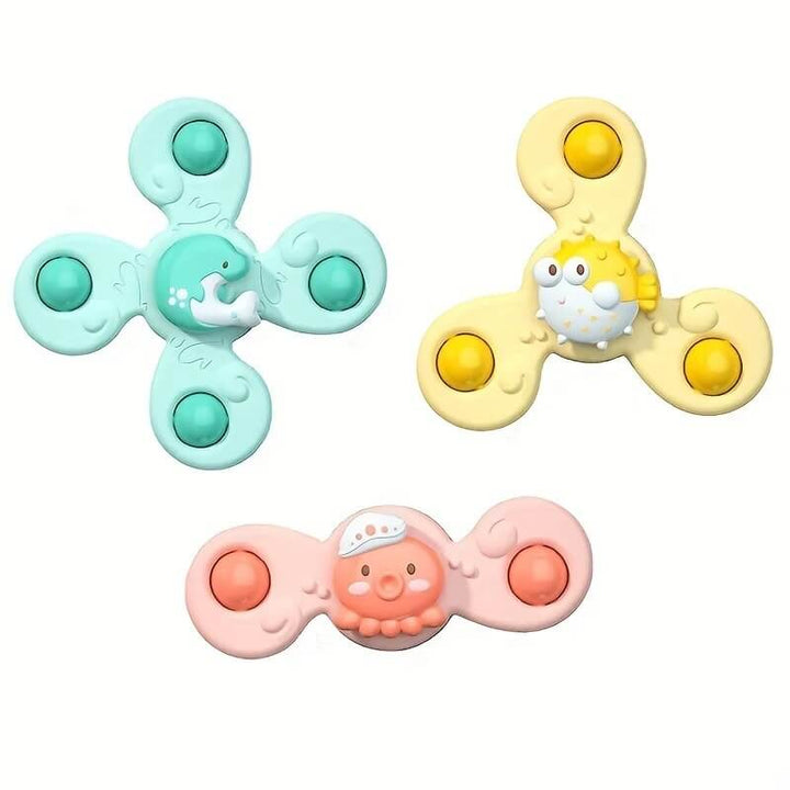 Unisex baby sensory suction cup spinners (3-pack) for infants, great developmental & early learning toy.