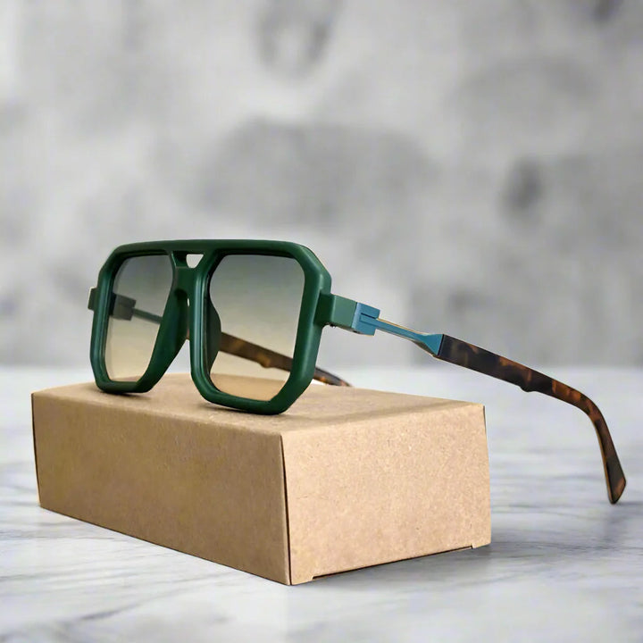 Stylish square aviator sunglasses, offering essential UV400 eye protection for men and women.