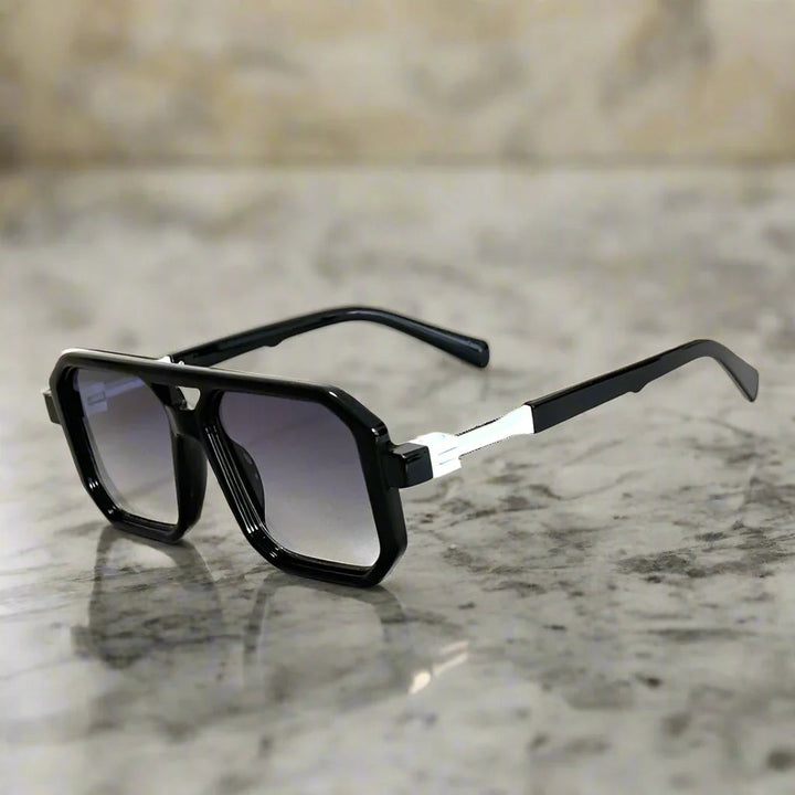 A pair of stylish unisex square aviator sunglasses, a must-have fashion eyewear accessory.