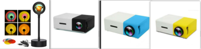 Modern sunset projector light, an adjustable night light for a captivating room aesthetic.