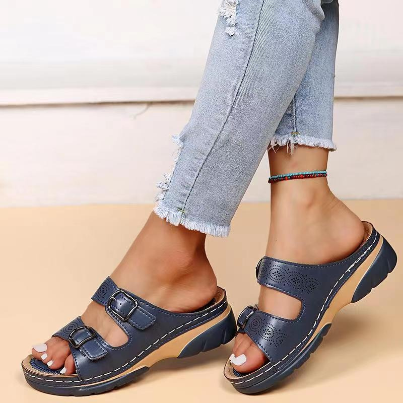 Comfortable women's summer sandals featuring excellent arch support for all-day wear.