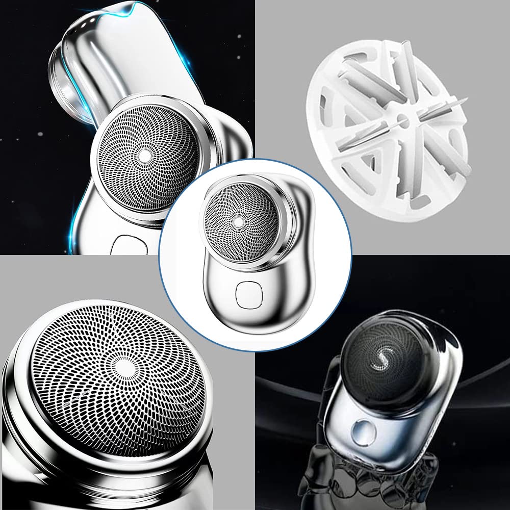 New men's smooth shave electric razor. Cordless, waterproof, rechargeable rotary shaver for optimal grooming.