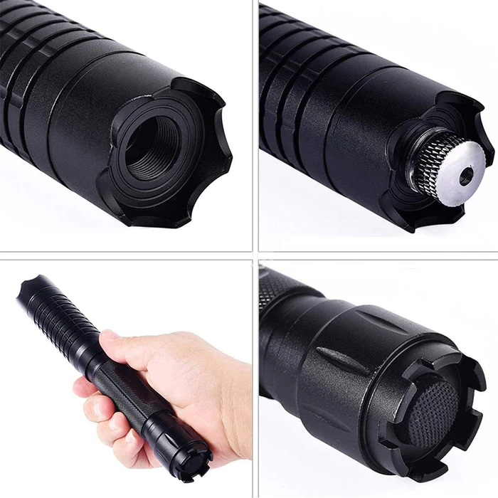 Emergency tactical laser torch for survival, signaling, and outdoor safety. Portable adventure gear.