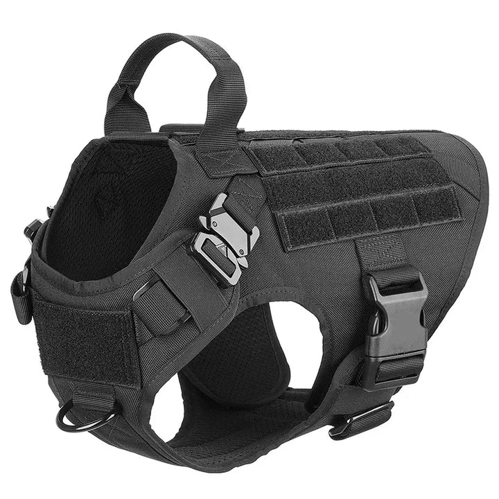 Heavy-duty no-pull dog harness, ideal for dog training, service dogs, and outdoor activities. Adjustable fit.
