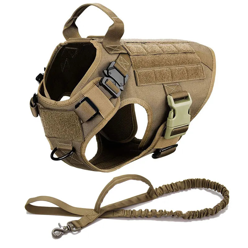 Unisex outdoor dog harness, tactical style, no-pull feature for better control during training and walks.