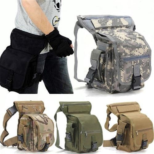 High-capacity water-resistant men's tactical leg bag for outdoor adventure and utility.