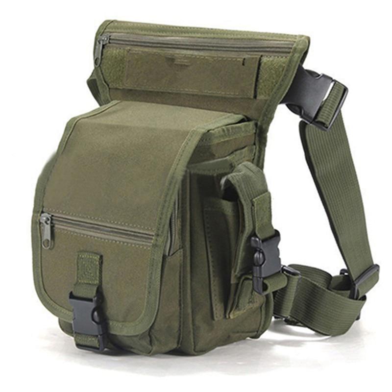 Adventure-ready men's tactical leg bag, durable, water-resistant, multi-pocket design.