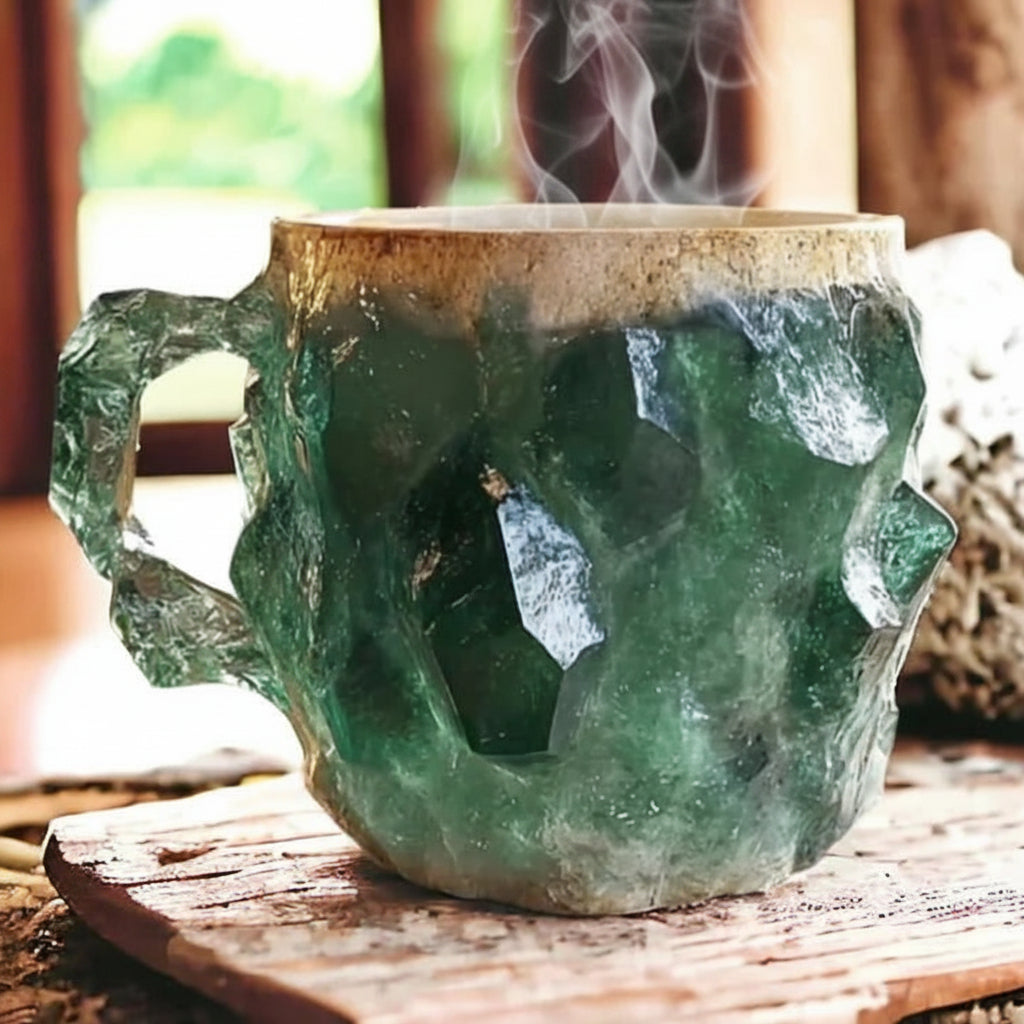Elegant crystal design coffee & tea mug, a unique heat-resistant gift for him or her. Home decor accent.