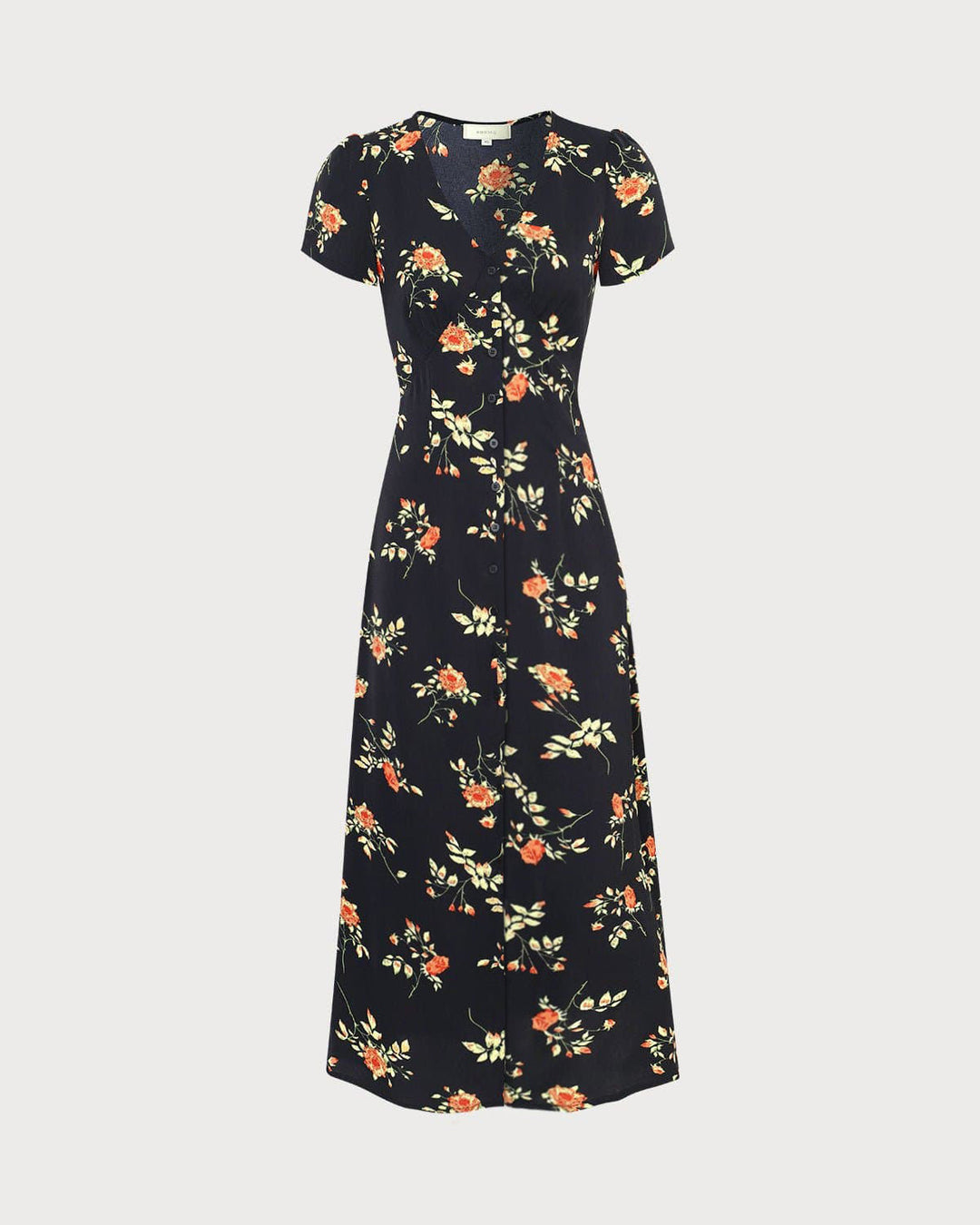 Fashionable women's floral V-neck short-sleeve maxi dress. A versatile summer maxi dress for chic style.