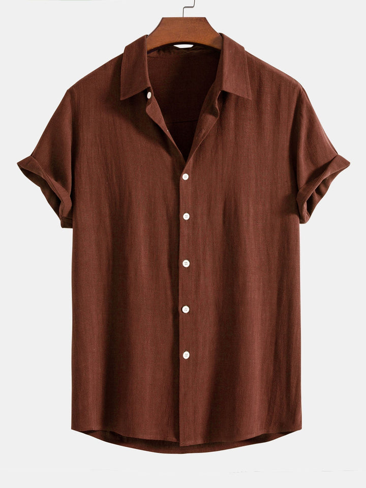 Men's polished relaxed fit short sleeve button-down shirt. Perfect for smart casual summer fashion & warm weather.