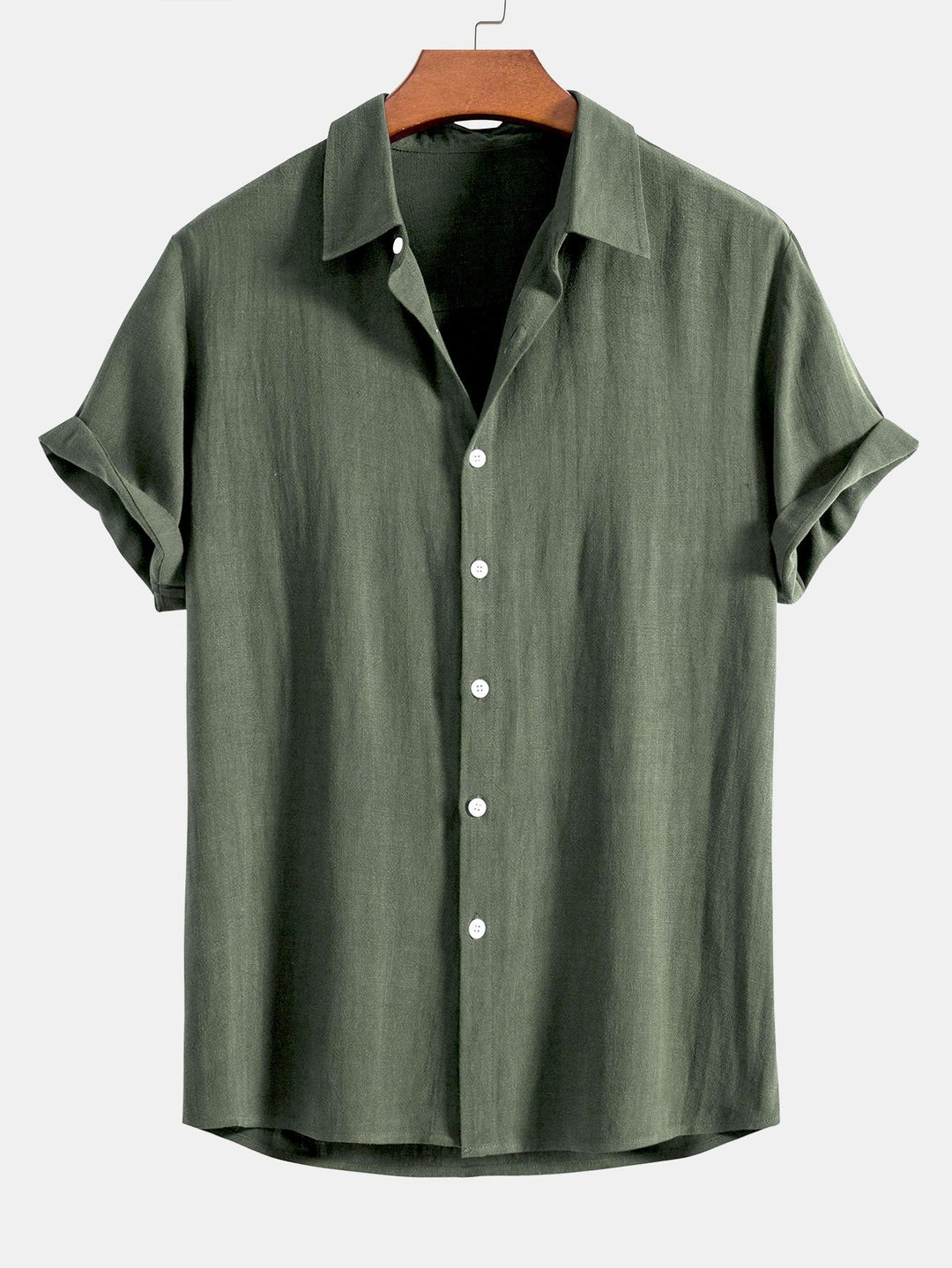 Smart casual men's short sleeve shirt. Polished, relaxed fit button-down design for stylish summer and warm weather outfits.