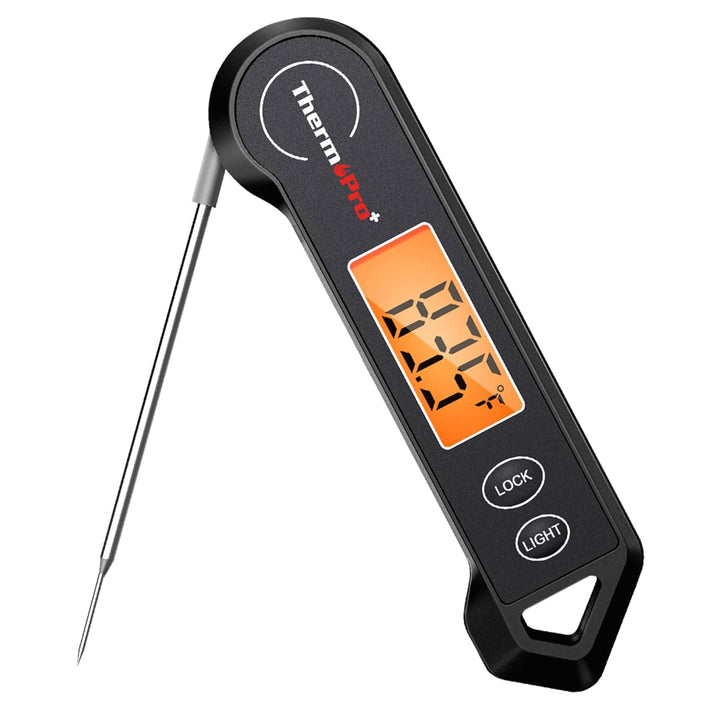 Instant-read digital meat thermometer for precision cooking, grilling, and BBQ. Essential kitchen gadget.