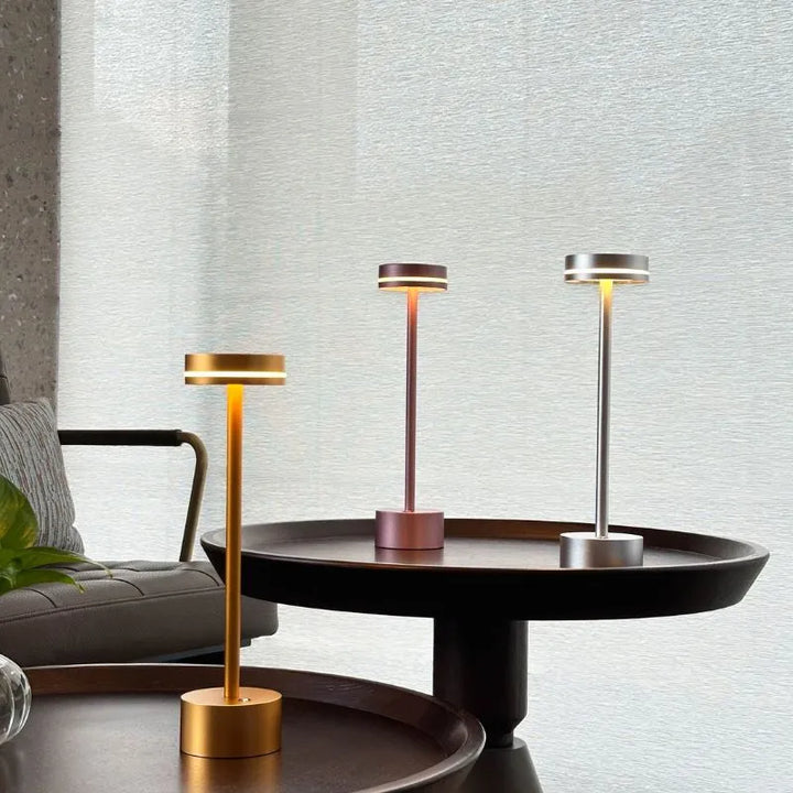 Nvroome touch dimmable cordless LED table lamp, providing warm ambient light for any room.