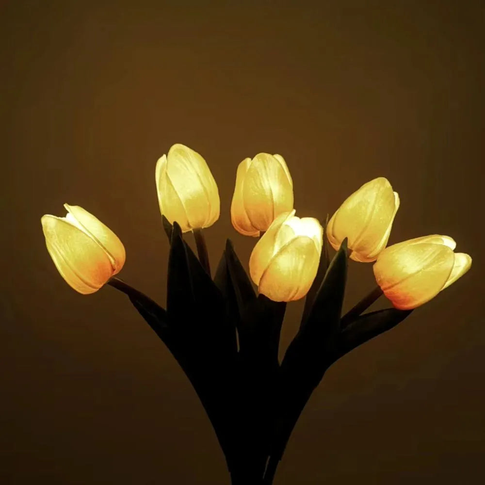 Decorative and functional LED tulip night light lamp, providing a gentle warm glow for any room.