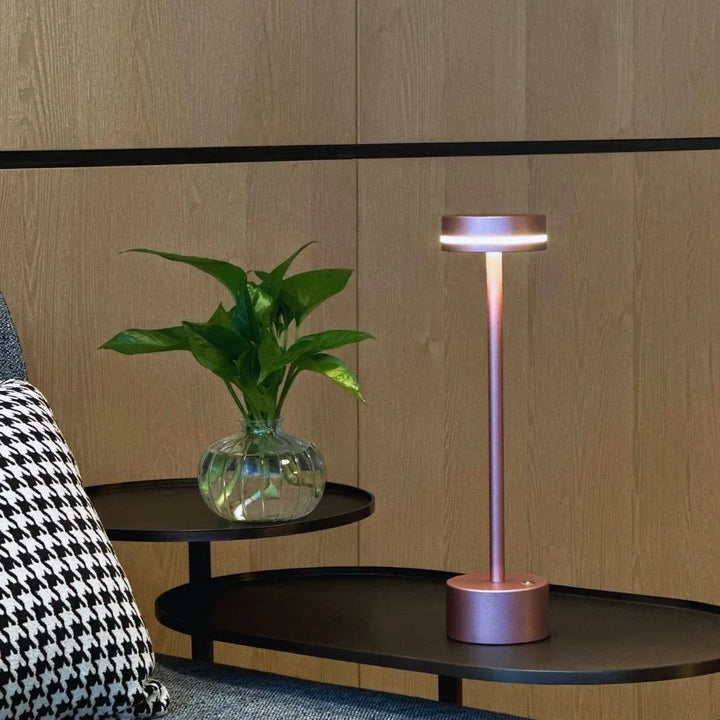 Bright Nvroome LED table lamp, touch dimmable & rechargeable, offering portable ambient light.